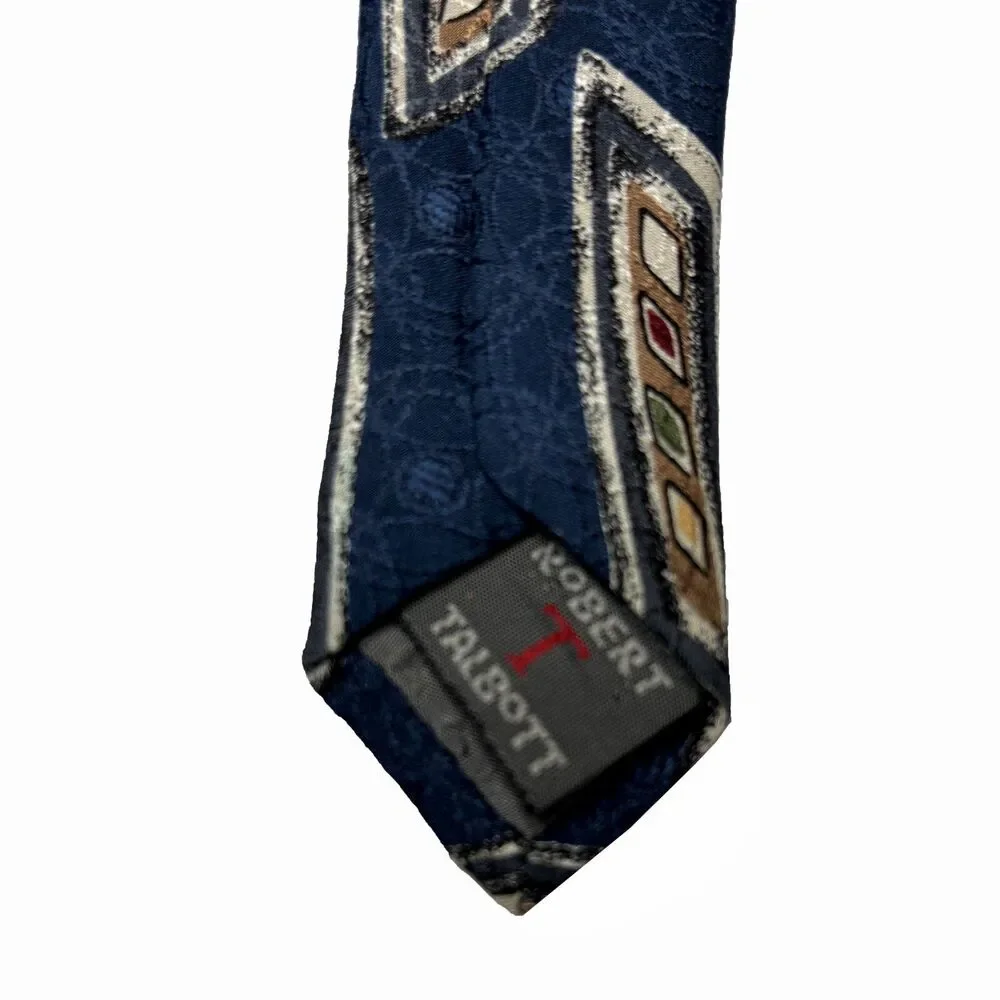 Robert Talbott Mens Preppy Silk Tie Mac Neil Purnell Made USA Office Formal